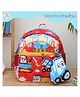 Rosada Red Truck Light Weight Durable School Bag with Comfortable Cushion Padding | Waterproof Trendy and Spacious Kids Backpack | Unisex Stylish Bag for Kids Boys and Girls  Medium (14 Inches)