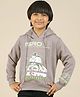 Kidsville Full Sleeves ISRO Space Theme Printed Hooded Sweatshirt - Grey