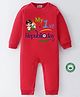 BLUSHES 100% Cotton Republic Day Theme Full Sleeves My 1st Republic Day Text Printed Romper - Red