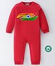 BLUSHES 100% Cotton Republic Day Theme Full Sleeves Flag Printed Romper - Red