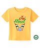 BLUSHES 100% Cotton Republic Day Theme Half Sleeves Jai Hind Text Printed Tee - Yellow