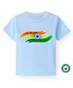 BLUSHES 100% Cotton Republic Day Theme Half Sleeves I Love My India Text Printed Tee - Powder Blue