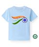 BLUSHES 100% Cotton Republic Day Theme Half Sleeves I Love My India Text Printed Tee - Powder Blue