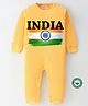 BLUSHES 100% Cotton Republic Day Theme Full Sleeves India Text Printed Romper - Yellow
