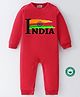 BLUSHES 100% Cotton Republic Day Theme Full Sleeves India Text Printed Romper - Red