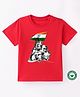 BLUSHES 100% Cotton Republic Day Theme Half Sleeves Freedom Fighters Printed Tee - Red