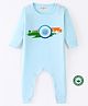 BLUSHES 100% Cotton Republic Day Theme Full Sleeves Ashoka Chakra Printed Romper - Powder Blue