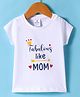 Ollypop Sinker Knit Half Sleeves Top with Fabulous like Mom Text Print - White