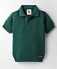 Yellow Apple Cotton Knit Half Sleeves Textured Polo T-Shirt with Brand  Badge - Dark Green