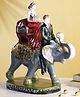 CraftVatika Love Couple Sitting on Elephant Statue Showpiece for Valentine Day
