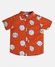 MINI KLUB Cotton Half Sleeves Dice Printed Shirt - Orange
