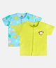 MINI KLUB Cotton Pack Of 2 Half Sleeves Baby Animals Printed Jhablas - Blue & Green