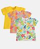 MINI KLUB Cotton Pack Of 3 Half Sleeves Baby Animals & Birds Printed Jhablas - Yellow & Multi Colour