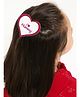 Aye Candy Shimmered I Love Mummy Text Detailed Valentine Heart Designed Alligator Clip - Dark Pink & White