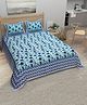 Bombay Spreads 100 Percent Cotton Blue Color King Size Bedsheet With 2 Pillow Covers 140 Thread Count