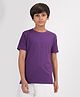 Zion Cotton Half Sleeves Solid Tee - Purple