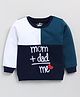 CUTOPIES Cotton Full Sleeves Typography Printed Colour Blocked Sweatshirt - Blue