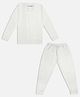 Trampoline Full Sleeves Striped Thermal Sets - White