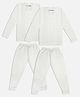 Trampoline Pack Of 2 Full Sleeves Striped Thermal Sets - White