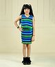 Titrit Lurex Sleeveless Striped Top & Coordinating Skirt Set - Green