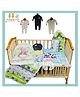 Fareto New Born Baby Winter Essentials 66 in 1  New Combo (0-6 Months)( Grass Green Giffi)