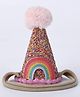 CHOKO Birthday Theme Hat Applique Detailed & Glittered Headband - Multi Colour Pink & Orange