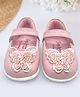 Hopits Beads Embellished Butterfly Designed Mary Jane Ballerinas - Peach