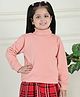 Mini & Ming Fleece Full Sleeves Solid Sweatshirt - Peach