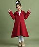 Mini & Ming Fleece Full Sleeves Solid Coat - Maroon