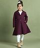 Mini & Ming Fleece Full Sleeves Solid Coat - Burgandy