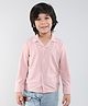 Taffykids Knitted Full Sleeves Self Design Shirt - Pink