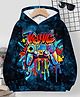 Bolly Lounge Cotton Full Sleeves King Text Printed Hooded Sweatshirt - Blue