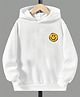 Bolly Lounge Cotton Full Sleeves Smile Text Back Printed Hooded Sweatshirt - White