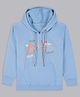 Bolly Lounge Cotton Full Sleeves Typography Printed Hooded Sweatshirt - Turquoise Blue