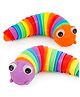 Fiddlerz Slug Fidget Toy 3D Rainbow Wiggly Caterpillar Toy for Kids Articulated Stress Relief Sensory Toy for Kids and Adults- Pack of 2