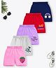 Trampoline Cotton Blend Pack Of 5 Rainbow & Little Princess Text Printed Shorts - Multi Colour