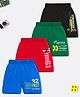 Trampoline Cotton Blend Pack Of 4 Typography Printed Shorts - Multi Colour