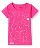 Under Fourteen Only Cotton Half Sleeves Floral Printed & Sequins Embellished Top - Pink
