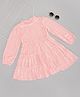Pantaloons Junior Full Puffed Sleeves Solid Tiered Dress - Pink