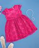 Pantaloons Junior Cap Sleeves Floral Embroidered Dress - Pink