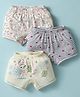 Bodycare Cotton Knit Shorts with Bunny & Hearts Print Pack of 3 - Cream Light Grey & Peach