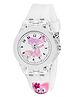 KIDSUN Cat Applique Detailed Seven Light Analogue Watch With Redium Strap - White