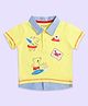 Pantaloons Baby Cotton Half Sleeves Animals Printed Polo Tee - Yellow