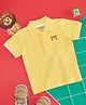 Pantaloons Baby Cotton Half Sleeves Cat Patch Detailed Polo Tee - Yellow