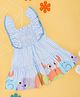 Pantaloons Baby Cotton Sleeveless Crab Printed & Striped Dress - Light Blue
