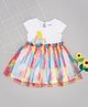 Pantaloons Baby Cotton Cap Sleeves Floral & Bird Printed Dress - Multi Colour