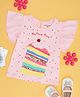 Pantaloons Baby Cotton Half Sleeves My Happy Place Text Printed Top - Pink