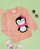 Pantaloons Baby Full Sleeves Penguin Patch Embroidered Sweater - Coral