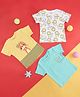 Pantaloons Baby Cotton Pack Of 3 Half Sleeves Lion Printed Tees - Multi Colour