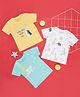 Pantaloons Baby Cotton Pack of 3 Half Sleeves Animals & Walk With Me Text  Printed Tees - Multi Colour